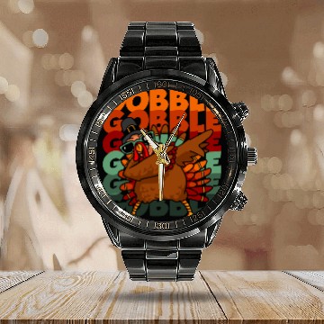Discover Dabbing Turkey Thanksgiving Gobble Gobble Yall Calendar Steel Band Watch