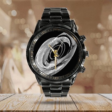 Discover Geometric Circle Ellipses Lines Calendar Steel Band Watch