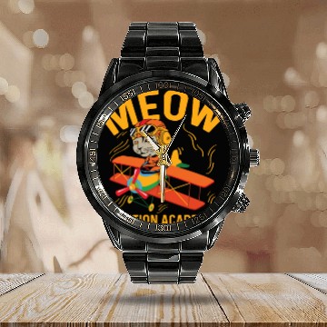 Discover Meow Aviation Academy Co-Pilot Gift Calendar Steel Band Watch