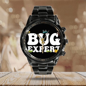 Discover Bug Expert Entomology Insect Catching Groovy Calendar Steel Band Watch