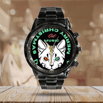 Discover CAT MUSIC New Year 2023 animals Calendar Steel Band Watch Classic