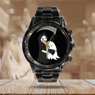 Discover Grim Reaper & Ghost Hug | Friendship | Azrael Calendar Steel Band Watch
