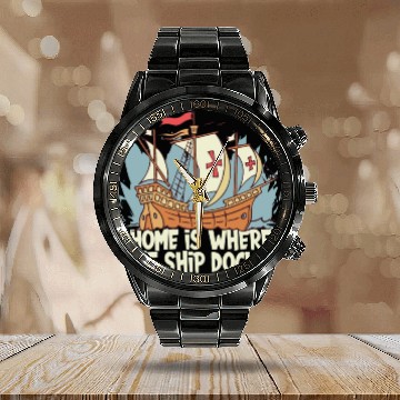 Discover Columbus Day 1492 Calendar Steel Band Watch