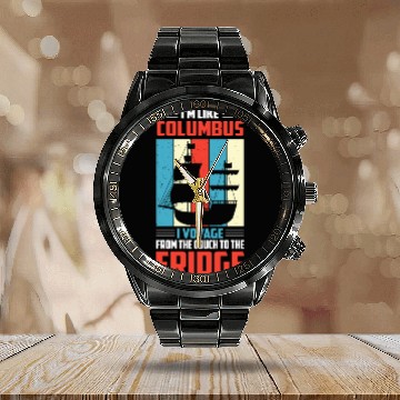 Discover Columbus Day 1492 Calendar Steel Band Watch