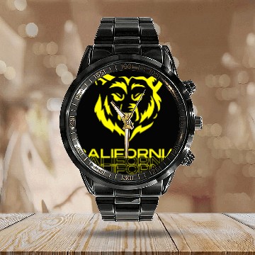 Discover California bear Calendar Steel Band Watch