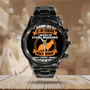 Discover My German Shepherd Is The Reason I Wake Up Morning Calendar Steel Band Watch