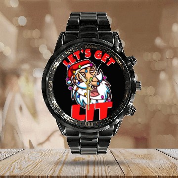 Discover Lets get lit christmas Calendar Steel Band Watch