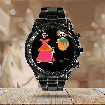Discover DANCE OF THE DEAD Calendar Steel Band Watch