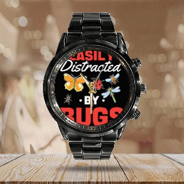 Discover Boys Girls Bug Lover Insects Calendar Steel Band Watch