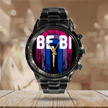 Discover Be Bi Bisexual LGBTQ Bi Pride LGBT Sayings Pride Calendar Steel Band Watch