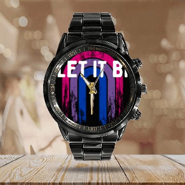 Discover Let It Bi Bisexual Positivity Bi Pride Positive Calendar Steel Band Watch