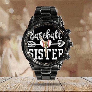 Discover Baseball Sister Calendar Steel Band Watch