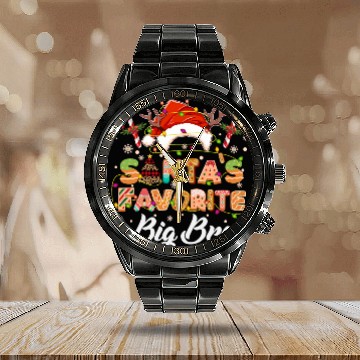 Discover Santa's Favorite Big Brother Cookies Calendar Steel Band Watch