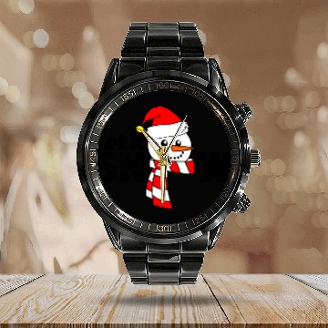 Discover Let It Snow Snowman Snowflake Christmas Holiday Calendar Steel Band Watch