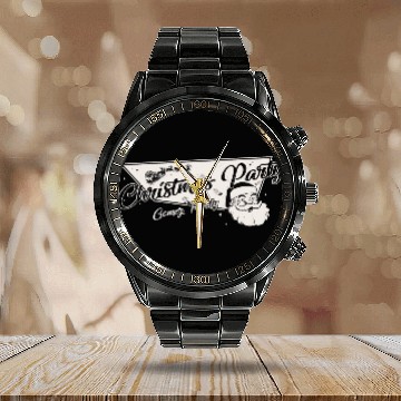 Discover Gomez Family Ready for Christmas Party Calendar Steel Band Watch