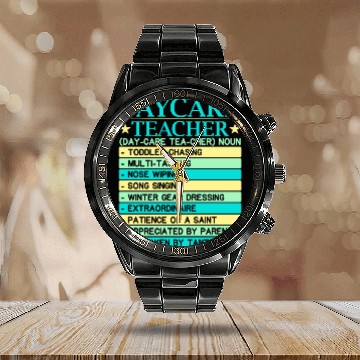Discover Daycare Teacher Childcare Educator Director Calendar Steel Band Watch