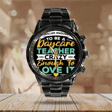 Discover Daycare Teacher Childcare Educator Director Calendar Steel Band Watch