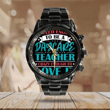 Discover Daycare Teacher Childcare Educator Director Calendar Steel Band Watch