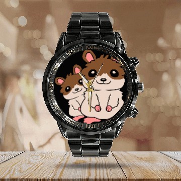 Discover family hamster small child Calendar Steel Band Watch