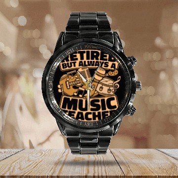 Discover Music Teacher Retired Calendar Steel Band Watch