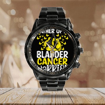 Discover Bladder Cancer Awareness Dad Fathers Day Papa Calendar Steel Band Watch