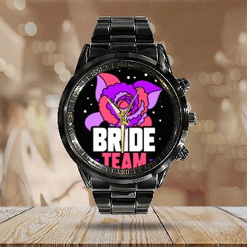 Discover Bride Team Wedding Bachelorette Party Cute Calendar Steel Band Watch