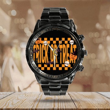 Discover Halloween Costume Calendar Steel Band Watch, Trick Or Treat Witchy