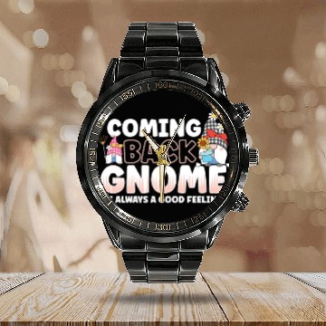 Discover Garden Gnomes Gnome Lover Funny Gnome Gardening Calendar Steel Band Watch