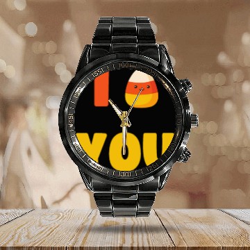Discover CUTE HALLOWEEN LAZY COSTUME I CANDY CORN YOU Calendar Steel Band Watch