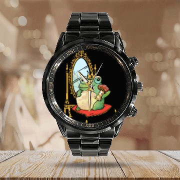 Discover Classy Royalty Prince Toad Frog Amphibian Calendar Steel Band Watch