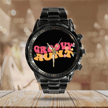 Discover Groovy Aunt Garden Plant Flowers Floral Decor Calendar Steel Band Watch