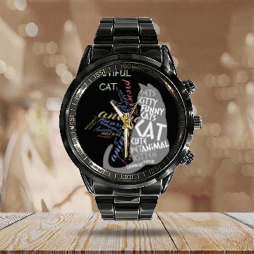 Discover Beautiful Black Cat Calendar Steel Band Watch
