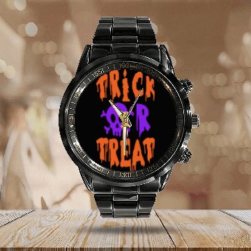Discover Trick Or Treat Classic Calendar Steel Band Watch