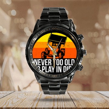 Discover Sprint Car Racing Never Old Play Dirt Track Race F Calendar Steel Band Watch