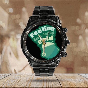 Discover feeling like a pot of gold Calendar Steel Band Watch