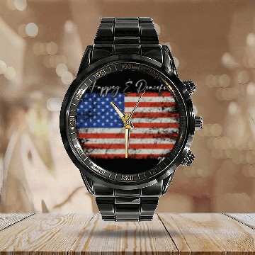 Discover Freedom for all mankind Calendar Steel Band Watch