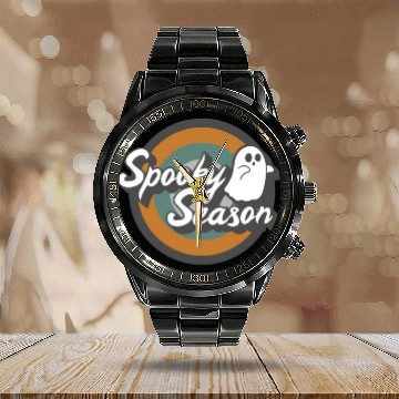 Discover Halloween Calendar Steel Band Watch, Spooky Season Ghost Costume Gift