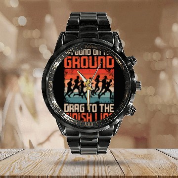 Discover Running Runner Half Marathon Calendar Steel Band Watch