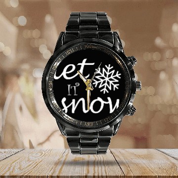 Discover Let it snow Calendar Steel Band Watch