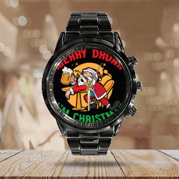 Discover Christmas Beer Merry Drunk I'm Christmas Calendar Steel Band Watch