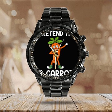 Discover Pretend I'm A Carrot Funny Carrot Halloween Calendar Steel Band Watch