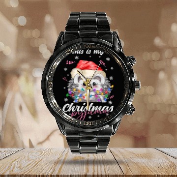 Discover Winter Christmas Pyjama Hedgehog Calendar Steel Band Watch