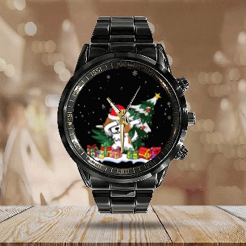 Discover Saint Bernard Christmas Dabbing Santa Xmas Pajama Calendar Steel Band Watch