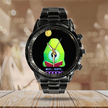 Discover Cute Ghost Book Reading Teacher Funny Halloween Calendar Steel Band Watch