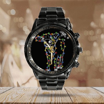 Discover Cow Christmas Light Tree Cow Xmas Snow Lover Calendar Steel Band Watch
