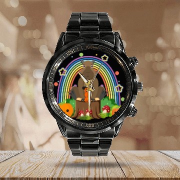 Discover Capybara with a pumpkin Calendar Steel Band Watch