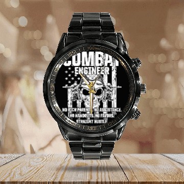 Discover Combat Engineer Usa Military Sapper Calendar Steel Band Watch