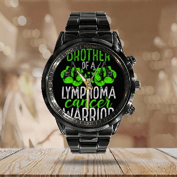 Discover Brother Lymphoma Cancer Awareness Sibling Twin Calendar Steel Band Watch