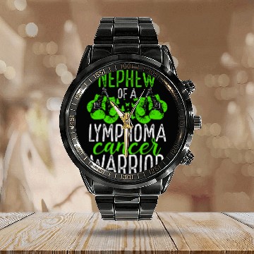 Discover Nephew Lymphoma Cancer Awareness Aunt Uncle Calendar Steel Band Watch