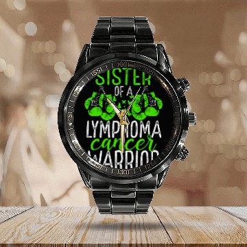 Discover Sister Lymphoma Cancer Awareness Sibling Twin Calendar Steel Band Watch